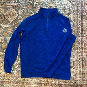 Men’s Peter Millar Riverbend CC Houston Logo 1/4 Quarter Zip Pullover Medium